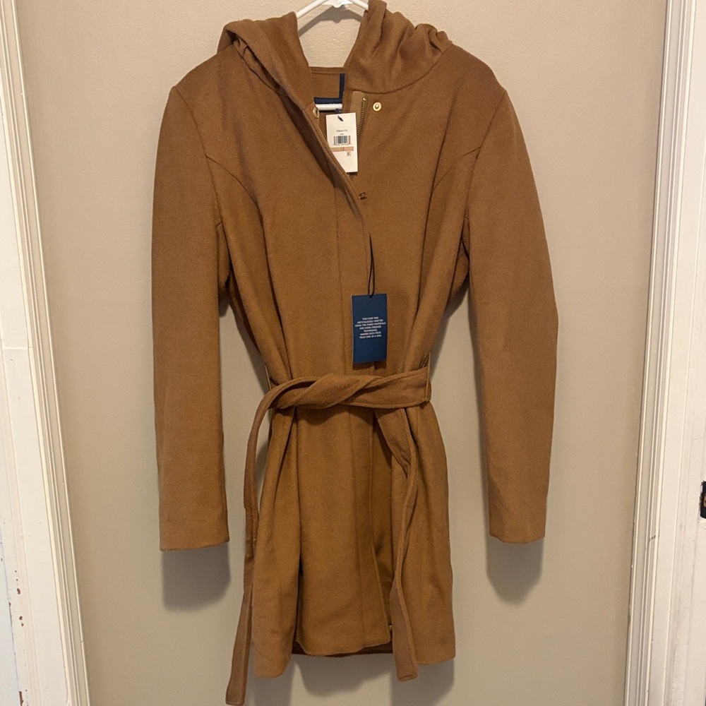 Cole Haan Women's Tan Hooded Trench Coat